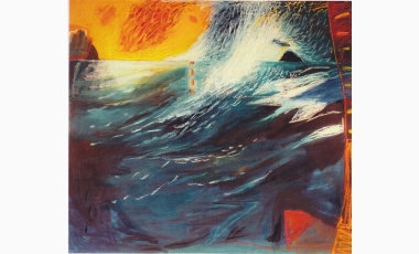 Togo: La finestra sul Tirreno, 2014, olio e acrilico su tela, 140 x 160 cm.
