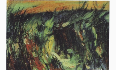 Carmelo Bonanno: Tramonto, 1985, olio su tela, 30 x 20 cm.