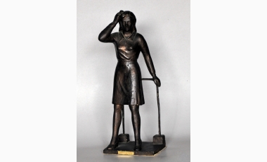 Egidio De Fichy: Maria Cacopardo, 1950, gesso patinato, 37 cm.
