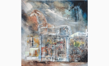 Alessandra Lanese: Napoli, 2012, tecnica mista, 105 x 105 cm.