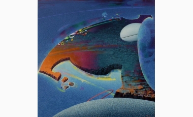 Lillo Messina: Penisola atlantica, 2002, olio su tela, 100 x 100 cm.