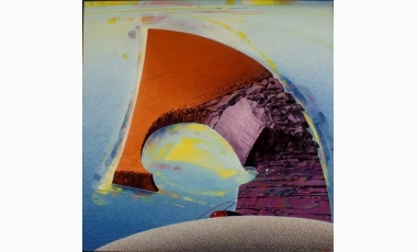 Lillo Messina: Punta rossa, 2004, olio su tela, 100 x 100 cm.