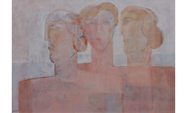Filippo Andronico:Donne del sud, 2015, 100 x 70 cm, olio su tela.