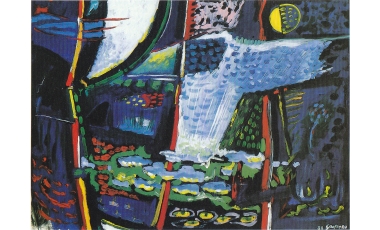 Alfredo Santoro: Paesaggio eoliano, 1988, acrilico su tela, 120 x 80 cm.