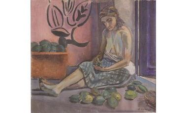 Daniele Schmiedt: Incartatrice di limoni, 1948, olio su tela, 74,5 x 83 cm.