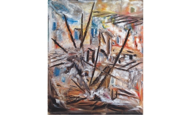 Giuseppe Vanadia: Macerie, olio su faesite, 49, 5 x 39, 5 cm, 1951.