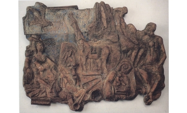 Nino Cucinotta: Arcadia, 1980, terracotta, 145 x 125 cm.