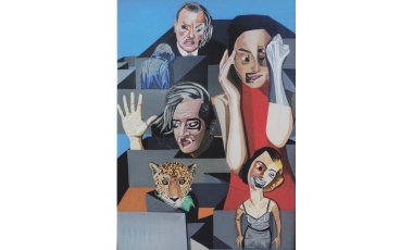 Pippo Galipò: Moderno Minosse, 2000, acrilico su tela, 100 x 120 cm.