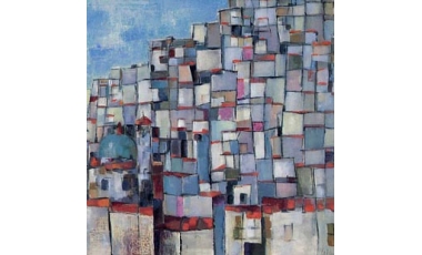 Salvatore Castagna:Paesaggio urbano, 1956, olio su tela, 65 x 65 cm.