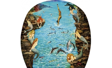 Renato Guttuso: Colapesce, 1985, pannelli dipinti ad olio, Teatro Vittorio Emanuele, Messina.